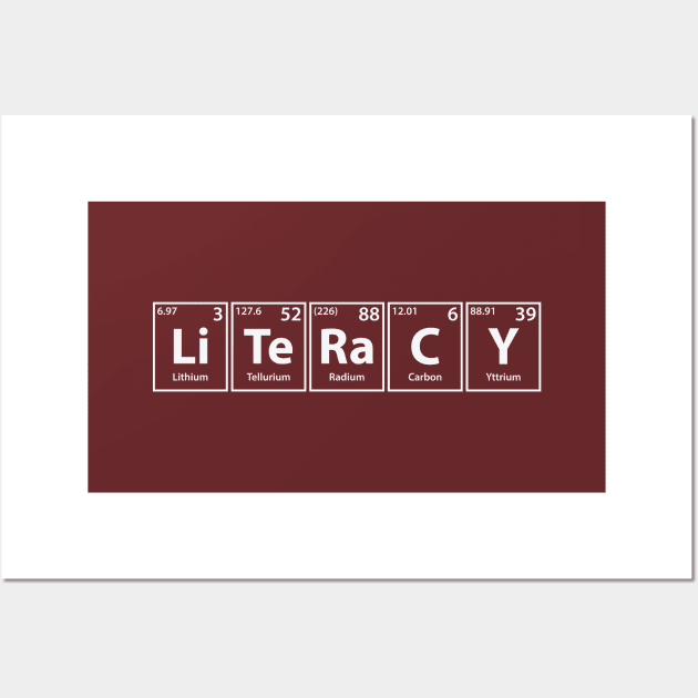 Literacy (Li-Te-Ra-C-Y) Periodic Elements Spelling Wall Art by cerebrands